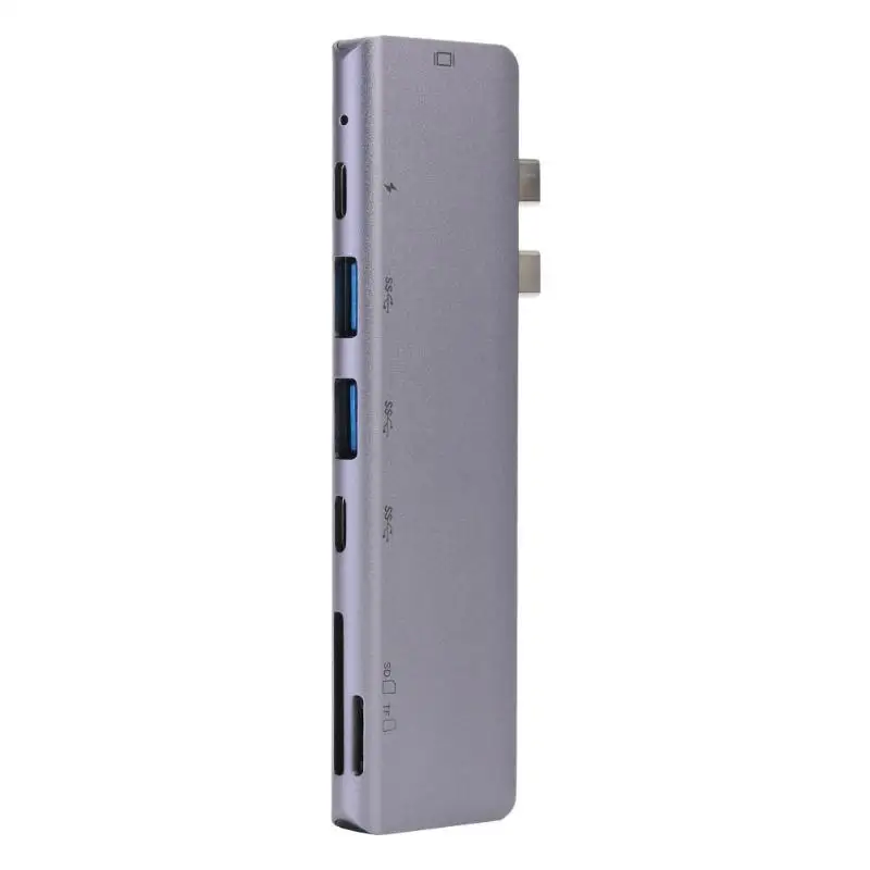 Портативный usb type C конвертер 4K HDMI 2 USB C 2 USB 3,0 Plug and Play high definition TV TF кард-ридер адаптер