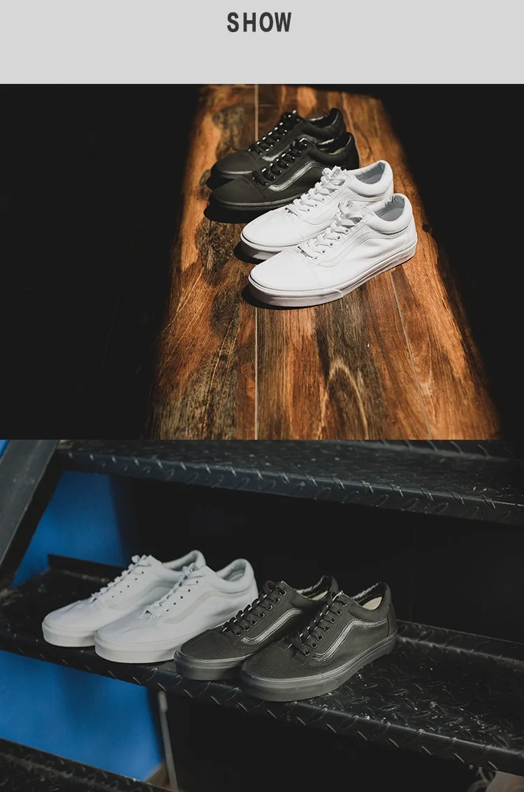 Оригинальные оригинальные мужские и женские туфли VANS OLD SKOOL, классические уличные стильные низкие черные туфли, новинка, VN000D3HBKA
