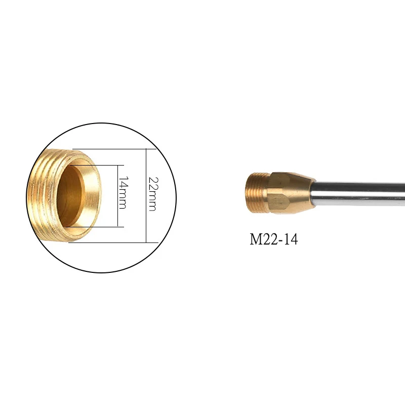 Car high pressure cleaning tool Pressure Power Washer Gun Stainless Steel Replacement Wand Extension Lance,16 Inches m22 female