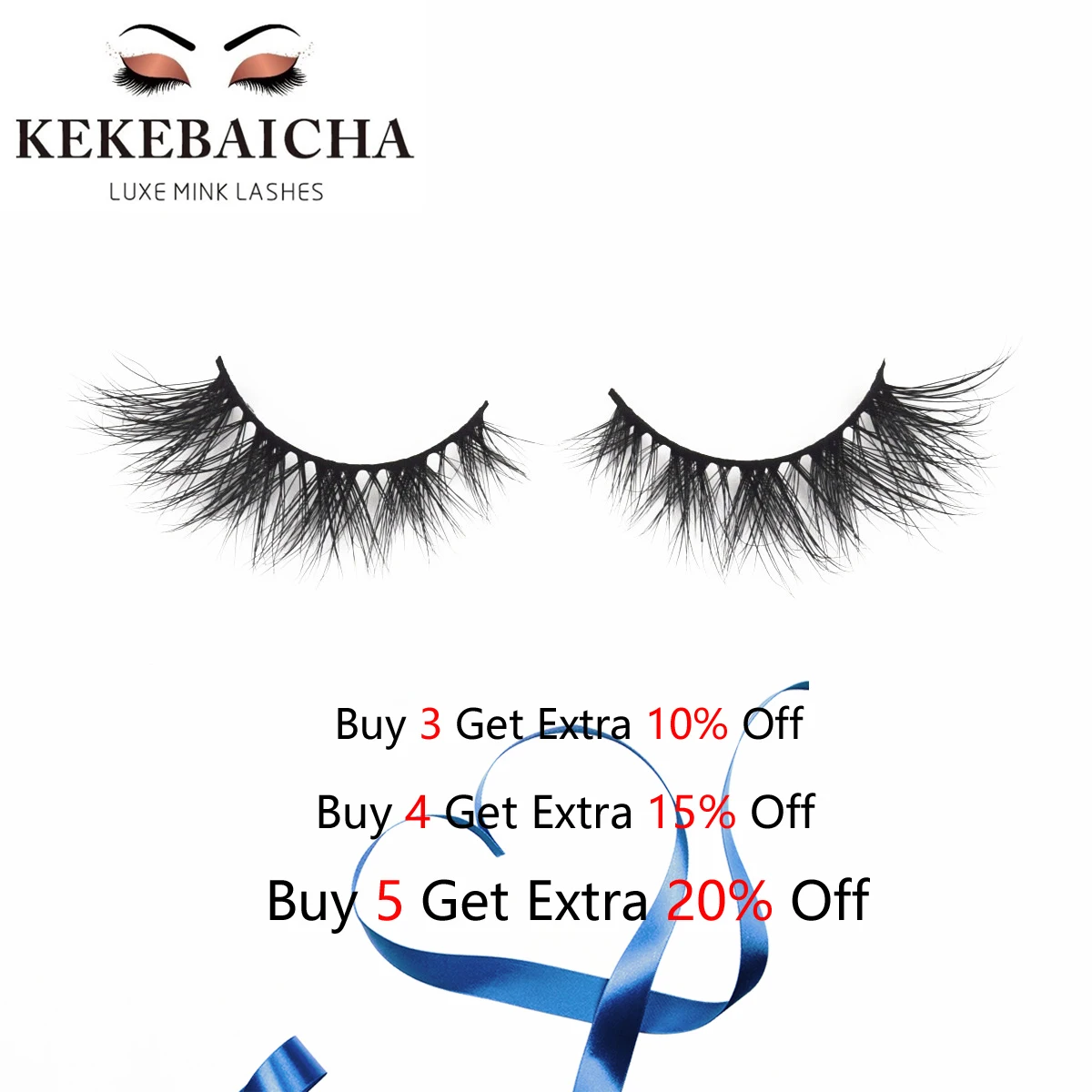 

KEKEBAICHA 3D Mink Lashes Natural False Eyelashes Dramatic Volume Fake Lashes Makeup Eyelashes Extension Cruely-free Mink Lashes