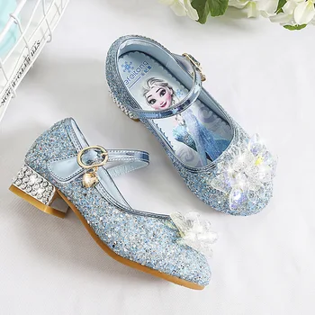 

Disney girls high heels spring new children Frozen Princess elsa crystal shoes kids show shoes Crystal casual shoes sequins