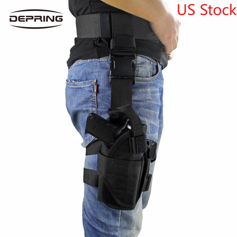 

US Stock Tactical Drop Leg Holster Universal Handgun Right Handed Thigh Pistol Gun Holster Adjustable for Hunting Accessories