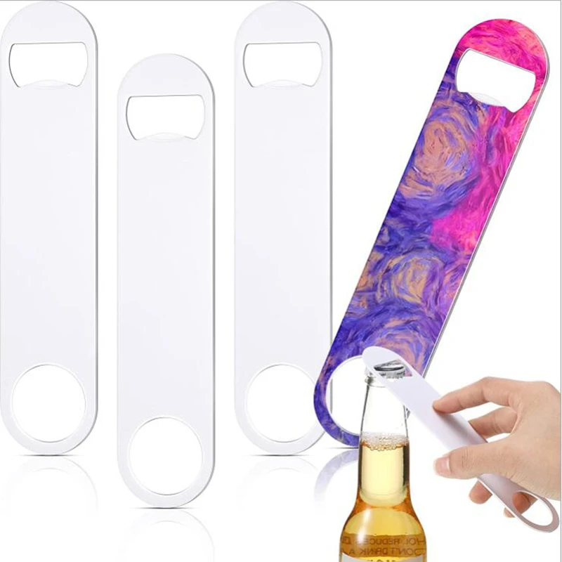 10Pcs/Lot Beer Bottle Opener Sublimation Opener Blank White Silver