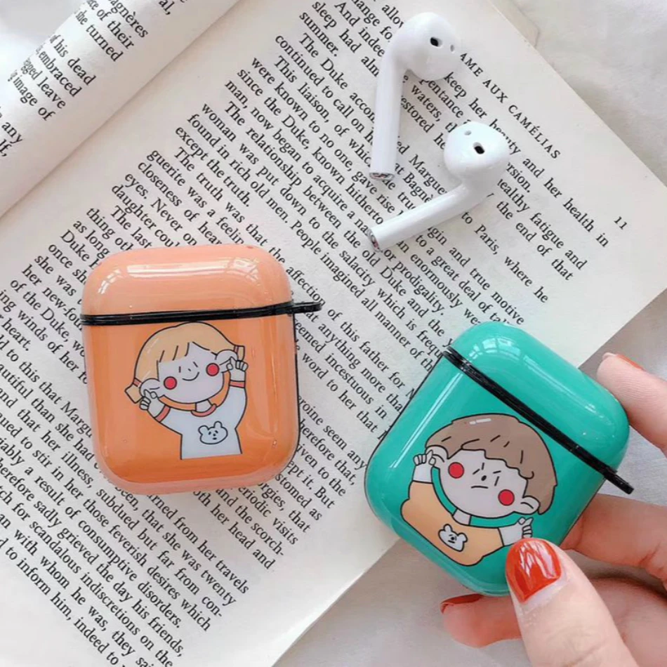 

Headphone Case For Airpods Cases Marble Luxury Bear Angel Flower Earphone Case For Apple Air Pods 2 Cute Cartoon Accessories