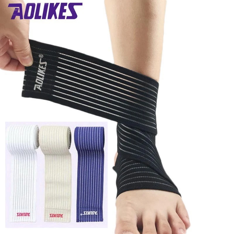 AOLIKES 1 Pcs Sport Ankle Bandage Elastic For gym Foot Protector Band achilles tendon retainer Support plantar Ankle Strap Belt