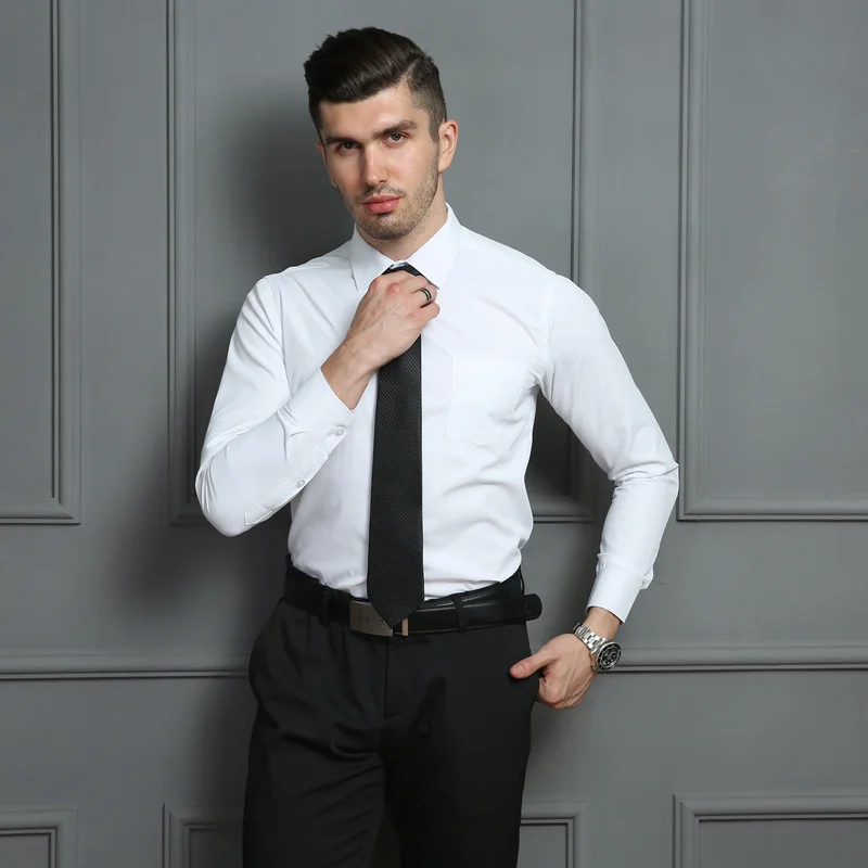 Мужская рубашка размера плюс 5XL 6XL 7XL 8XL белая черная синяя розовая повседневная мужская деловая рубашка с длинным рукавом высокого качества