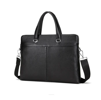 

Business 15' Laptop Computor Handle Briefcases Cowskin Leather Men Shoulder Bag Men's Crossbody Bags Classic Simple Style