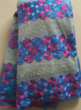 

Rhinestones Embroidered Tulle Lace Fabric For Party Dress High Quality Fashion African French Net Lace Fabric 5 Yards ELL2955