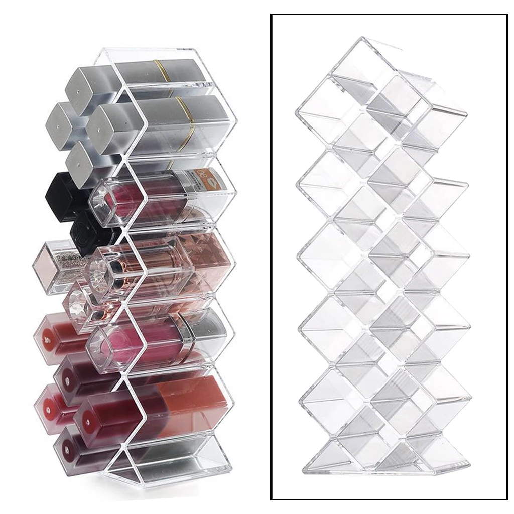 Lipstick Organizer Tower, Lipgloss Storage Holder Stand for 16 Lip Sticks for Makeup Cosmetic Vanity Dresser Display