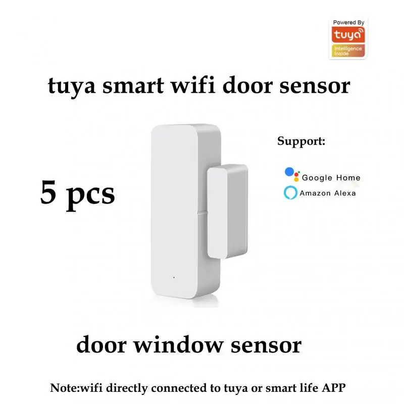 1-5 Pieces Zigbee Sensor Tuya Smart Door Sensor Wifi Window Open Detection Realtime Monitor Work With Alexa Google Smart Life panic button for seniors