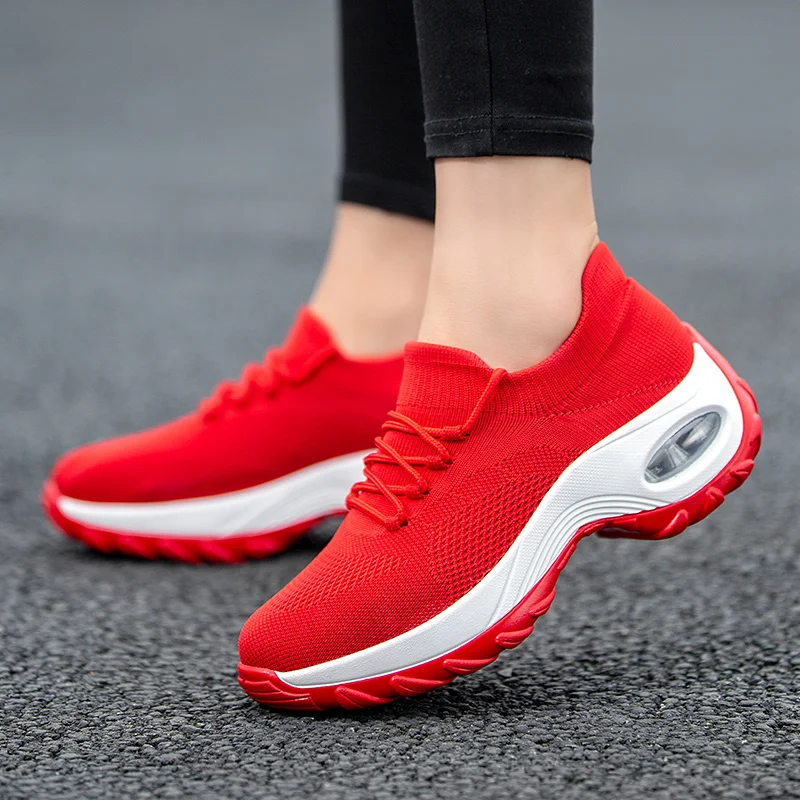 red gym shoes womens