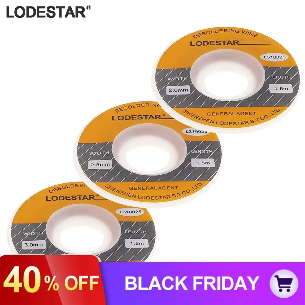 LODESTAR L310025 2/2,5/3 мм Оловоотсос-линии паяльная для снятия фитиль предназначена для прецизионных инструментов