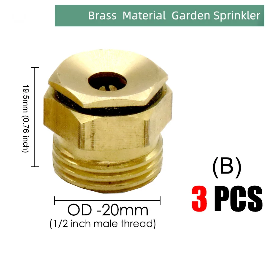 Brass Nozzle Garden Mist Sprinkler Copper Misting Cooling System Irrigation 1/2" Thread 2/3/4 Arm Sprayer Fog Watering Tool