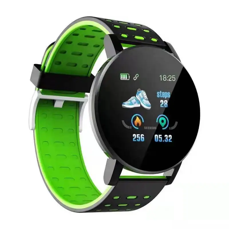 119 плюс смарт-браслет, Смарт-часы с сердечным ритмом, мужские спортивные наручные часы, водонепроницаемые Смарт-часы на Android с будильником - Цвет: as the picture