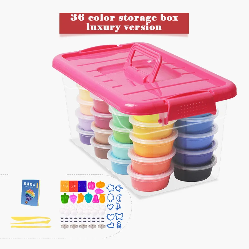 Сверхлегкий slime 12/24/36 разноцветный пластилин набор головоломка цвет слизи игрушки детей пространство бумажной Развивающие игрушки для детей - Цвет: 36colors D