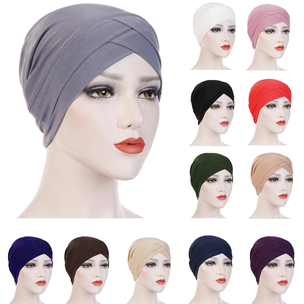 Les femmes musulmanes Turban Hat Cancer Chimio Beanie perte de cheveux Head Wrap Cap 