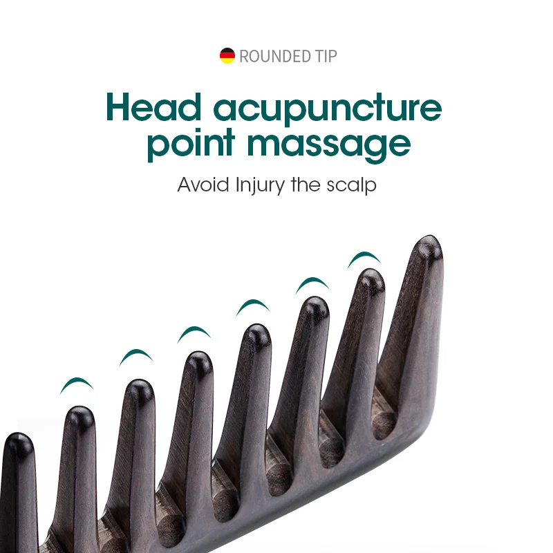 Wood MR.GREEN Natural Comb Wide Tooth Wet  Hair Combs Anti-Static Styling Comb for Long Hair Head acupunct          s_voghion.com