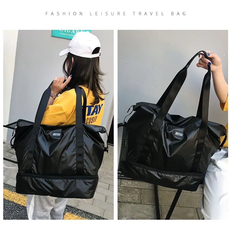 Дорожные сумки на плечо женская сухая и влажная разделительная спортивная сумка на молнии Женская универсальная сумка на выходные модная