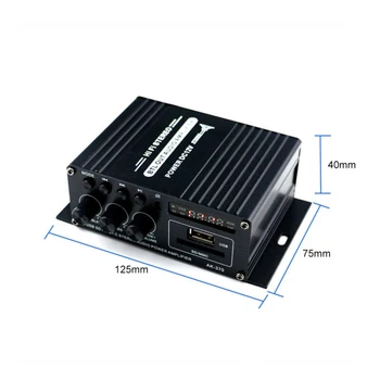 

DC12V Power Amplifier HiFi Car Music FM Radio MP3 player Aluminum alloy