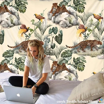 

Animal Leopard Elephant Tapestry Wall Hanging Polyester Thin Animal Print Tapestry Living Room Bedroom Background Blanket