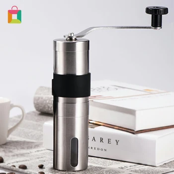 

Silver Coffee Grinder Mini Stainless Steel Hand Manual Handmade Coffee Bean Burr Grinders Mill Kitchen Tool Grinders Cozy