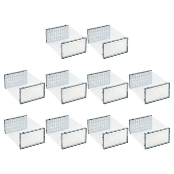 

10pcs Storage Box High Quality Practical Transparent Shoes Storage Box Storage Case Shoes Container for Sandal Shoe Home