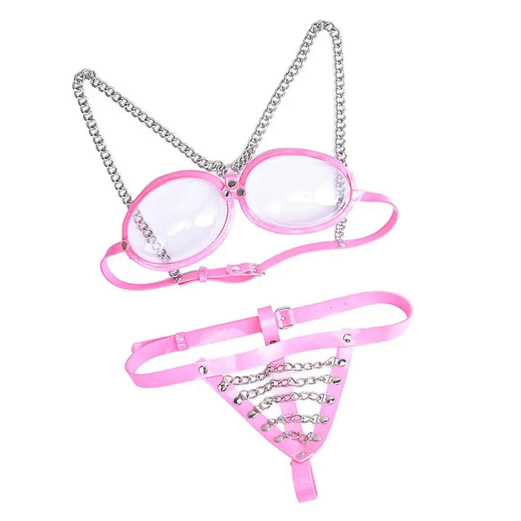 Lingerie Men's Bikini Bra Bras  Transparent Rivet Punk Style Tops Underwear Cosplay Sissy Fancy Dress