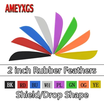 

80pcs Archery 2inch Rubber Arrow Feather Crossbow Arrows Shooting Drop-shape Feathers Vanes For Bows Hunting Archery Accessories