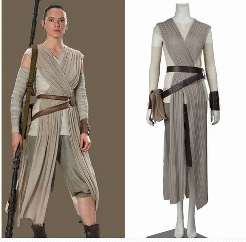 Горячая 2018 Звездные войны The Force Awakens Rey Косплей Костюм на заказ полный комплект