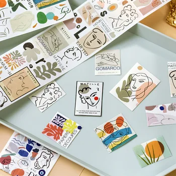 

1Pcs Nordic Minimalist Illustration INS Masking Washi Tape DIY Scrapbooking Diary Decoration Stationery Adhesive Tape