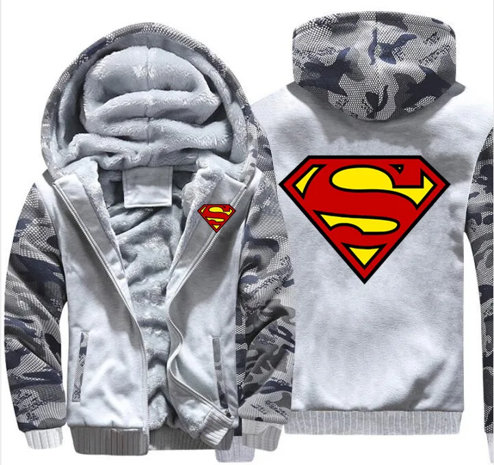  Mens Superman hoodie DC Comic thickening zipperhoodies Top Superhero Logo Slim Fit 2020 streetwear