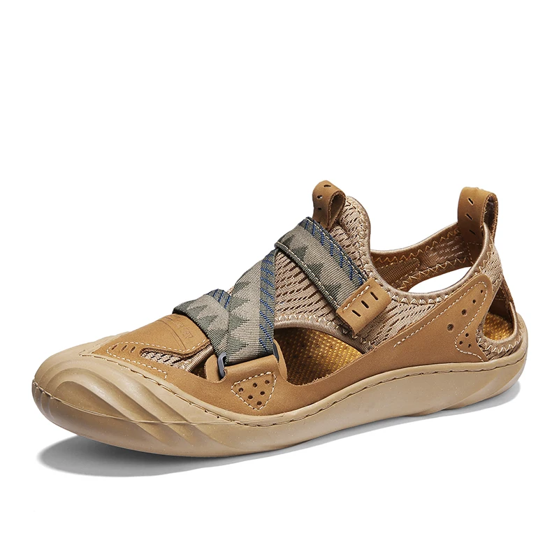 Men's Sandals Men Leather Shoes Summer Business Casual Outdoor Sneakers Male Hand Stitching Beach | Обувь