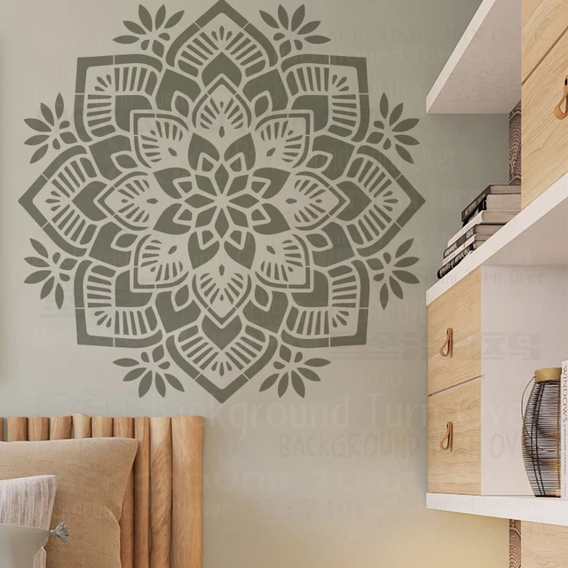 60cm - 100cm Stencil Mandala Extra Large For Painting Big Wall Flower  Decors Round Walls Paint S092 - Wall Stencils - AliExpress