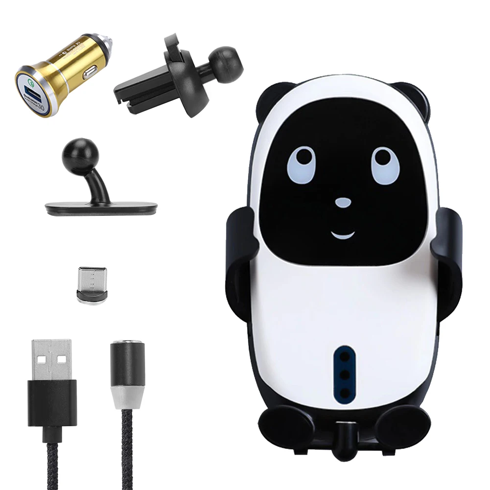 

Accessory Dashboard Windshield Cute Stable Car Air Vent Multifunctional Phone Holder 15W Fast Charging Mount Infrared Sensing