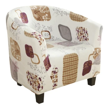 

Elastic Consice Printed Tub Armchair Sofa Cover Protector Washable Furniture Slipcover Hotel Home Spandax Single Seat Cover