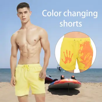 

Men Clothing Beach Surf Shorts High Quality Temperature Sensitive Color Changing Beach Pants Swimming Trunks Swimwear