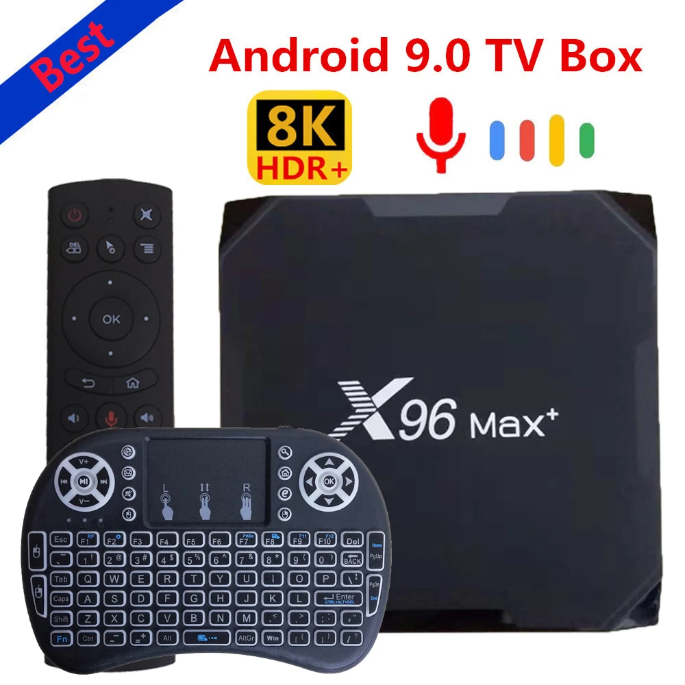 Melhor caixa de TV Inteligente 2020 X96 max plus mini S905X3 4pda Android 9.0 Amlogic Quad Core 4GB GB GB 8 32 64 K Wifi 4K X96Max + Media Player