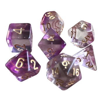 

7PCS/Set Two-color Multi-faceted Board Game Gem Dice Set Geometric Dices HKS99