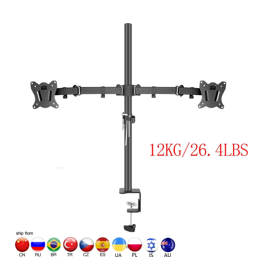 400mm DL-T902-240 podstawka biurowa pełnoekranowy 360 stopni ze stali uchwyt monitora 10 "-27" zacisk baza Monitor ramię montażowe obciążenia 12kg 1 400mm DL-T902-240 podstawka biurowa pełnoekranowy 360 stopni ze stali uchwyt monitora 10 "-27" zacisk baza Monitor ramię montażowe obciążenia 12kg 1