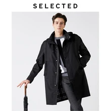 Отборная Мужская Осенняя парка Тренч пальто средней длины однобортная верхняя одежда бизнес-Повседневная ветровка куртка S | 4193OM521