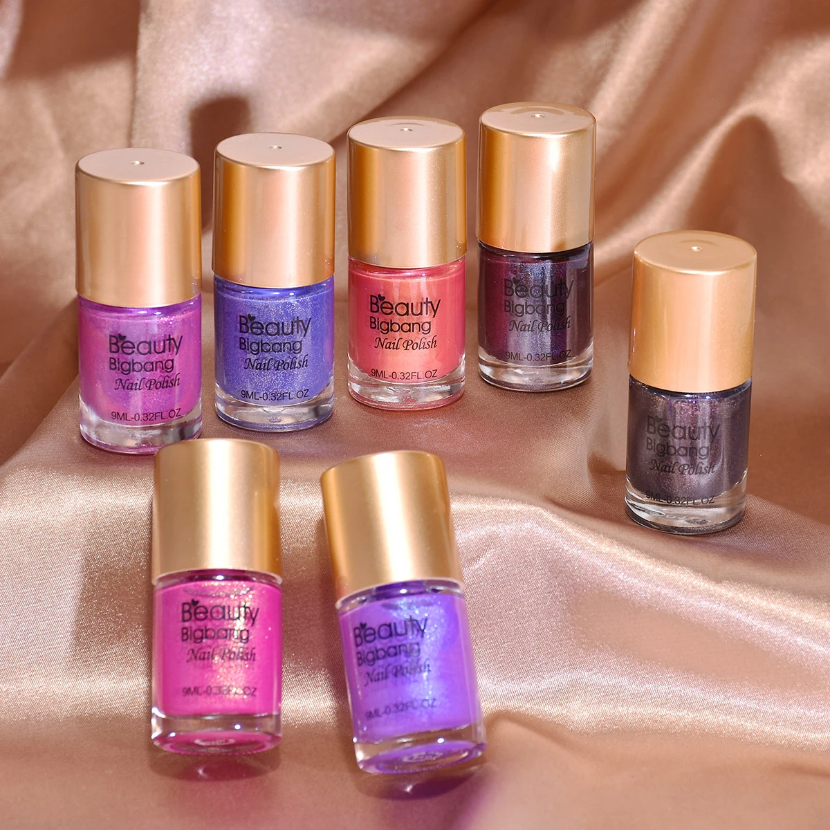 Лак для ногтей Beautybigbang 9 мл с блестками меняющий цвет Термальный голографический