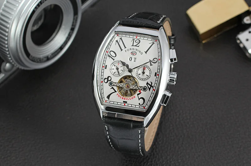 Reloj Hombre классический бренд Tourbillon обёрточная бумага Авто Дата механические часы мужские часы водонепроницаемые автоматические Прямоугольные Наручные часы