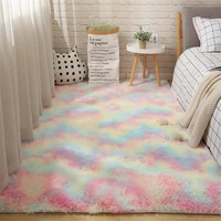 Rainbow Carpet Gradient Tie-dye Plush Rug Living Room Coffee Table Pad Carpet Bedroom Bedside Bay Window Rug Baby Crawling Mat - Image 2