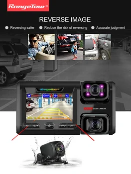 

3 Cameras Car DVR Dash Camera WiFi ADAS Night version Reverse Image Car Driving Recorder Car Parking 24 Hours 4 IR Lights Incar