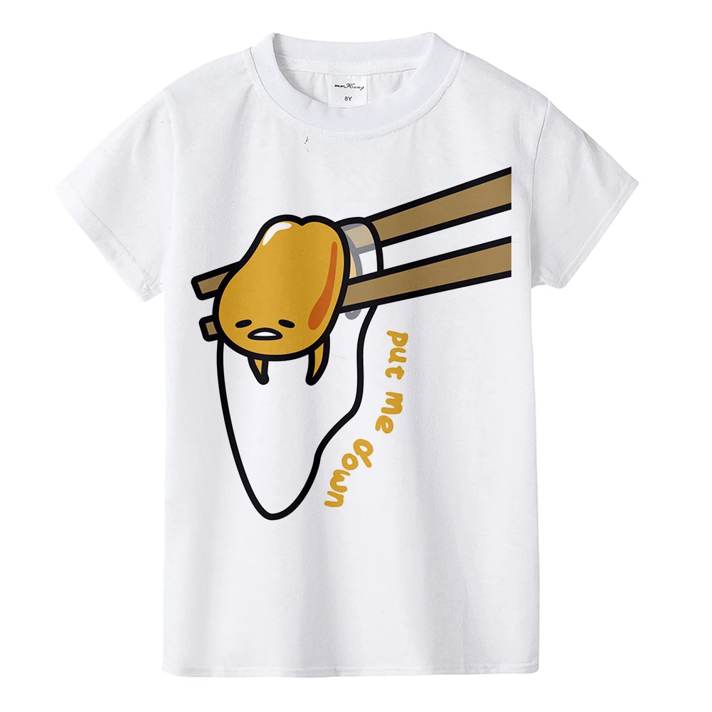 Kawaii/Детская футболка с изображением суши гудетамы ленивого яйца Детская футболка с забавным принтом Gudetama летняя футболка для маленьких мальчиков и девочек Милая одежда для малышей - Цвет: 9653