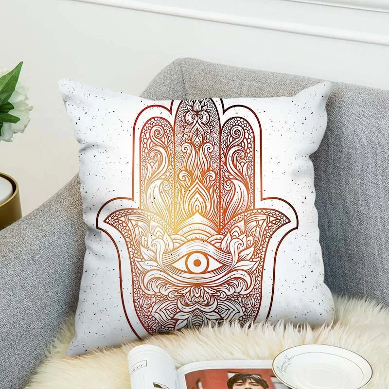 Double-sided Printing Mandala Pillow Cover 45x45cm Room English Alphabet for Home Goods 1PC Flower Pillowcase Polyester