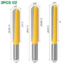 3 шт 12,7 мм 1/" хвостовик шариковый нос ядро коробка древесины фрезы Карбид длинное лезвие для обработки древесины фрезы Фрезы