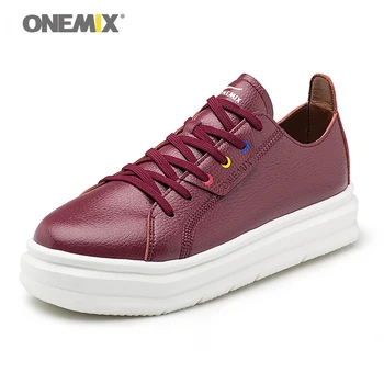 

Onemix Women Sport Running Shoes 5 CM Increasing EVA Outsole Micro Fabric Leather Light Female Casual Shoes Outdoor Sneakers