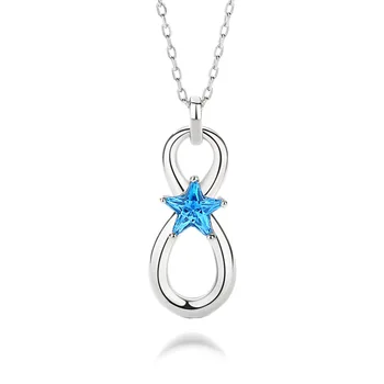 

Blue Star Necklace Eternal Love Shijia The Same Clavicle Chain Temperament Wild Double Ring Necklace for Girlfriend