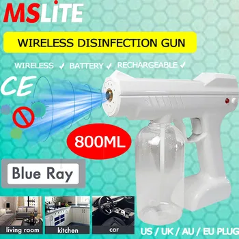 

novedades 2020 Nano disinfection spray gun wireless battery gun nano gun blue light sterilizer machine home air purifier